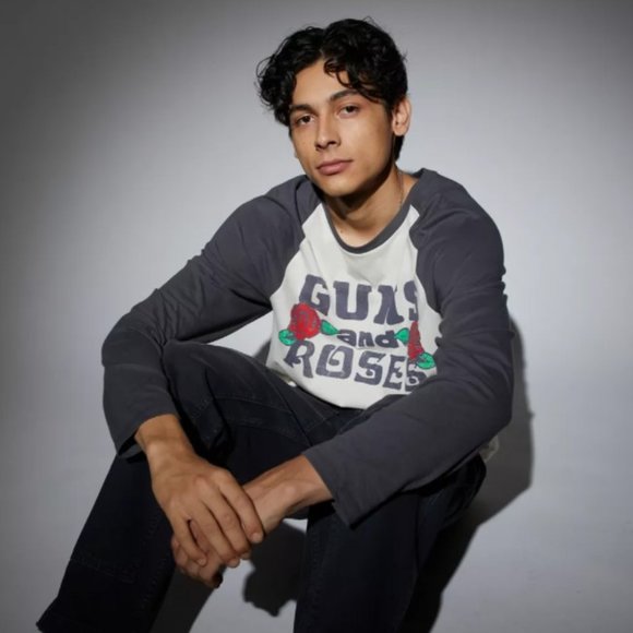 Guns N’ Roses Logo Long Sleeve Raglan Tee - Picture 1 of 3